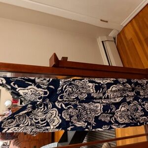 Angie Navy and White Floral Maxi Dress